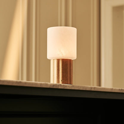 Cordless Table Lamp - Light Brown Rechargeable, Dimmable, 3-Color