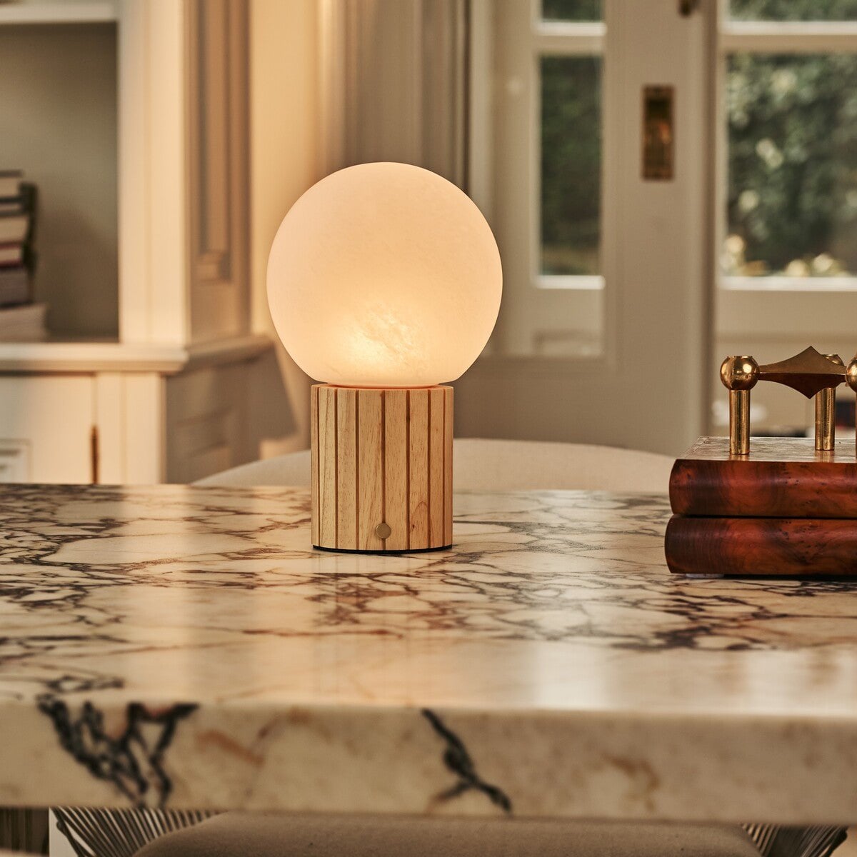 Light Brown Rechargeable Table Lamp - 3 Light Colors Cordless