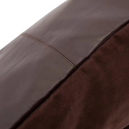 Funda de cojín de cuero de cuatro paneles - Chocolate - 60x60