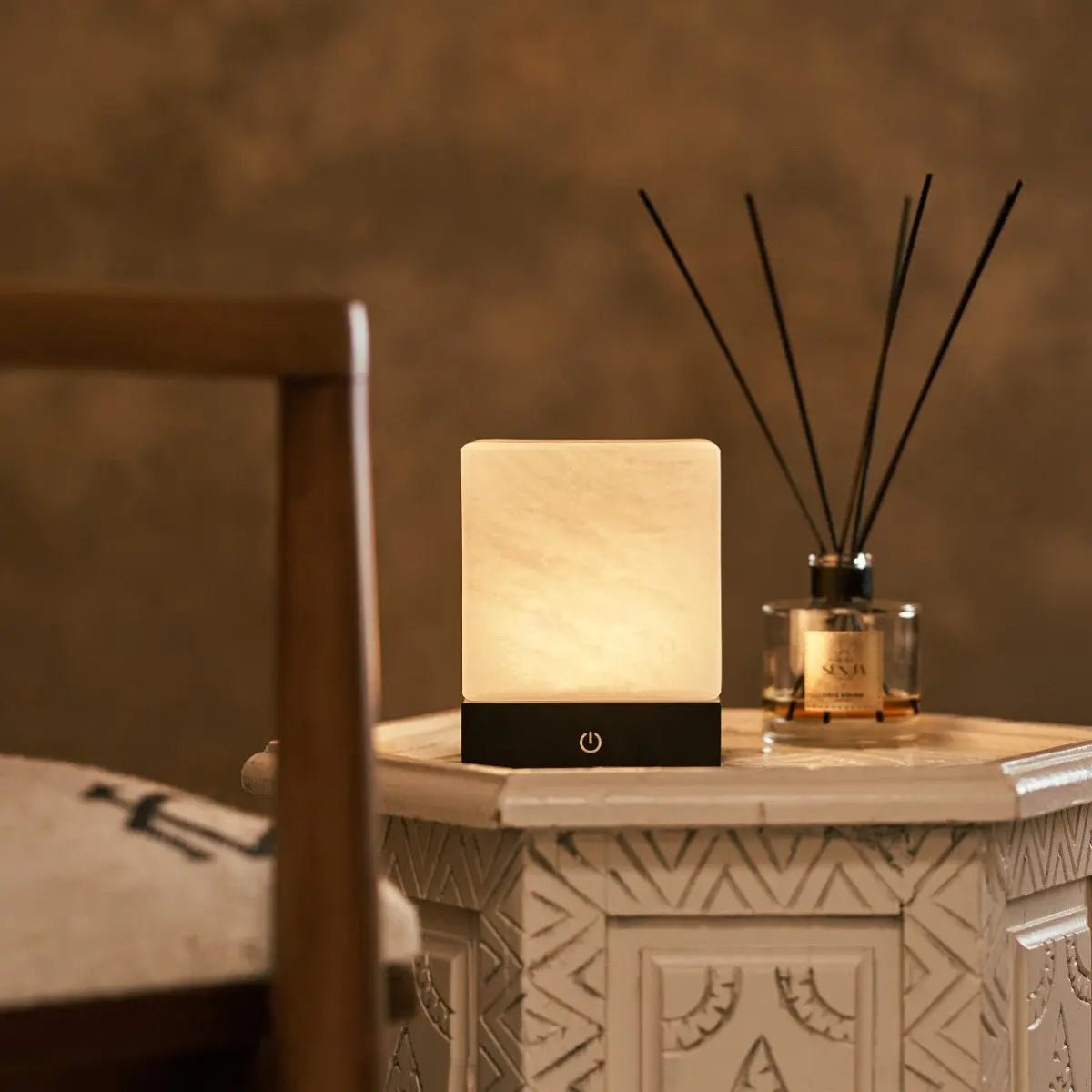 Yce Black Cordless Wooden Lamp | Rechargeable, Dimmable & 100-Hours Battery Life