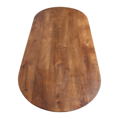 Mango Wood Coffee Table - Round Brown Bullnose Table