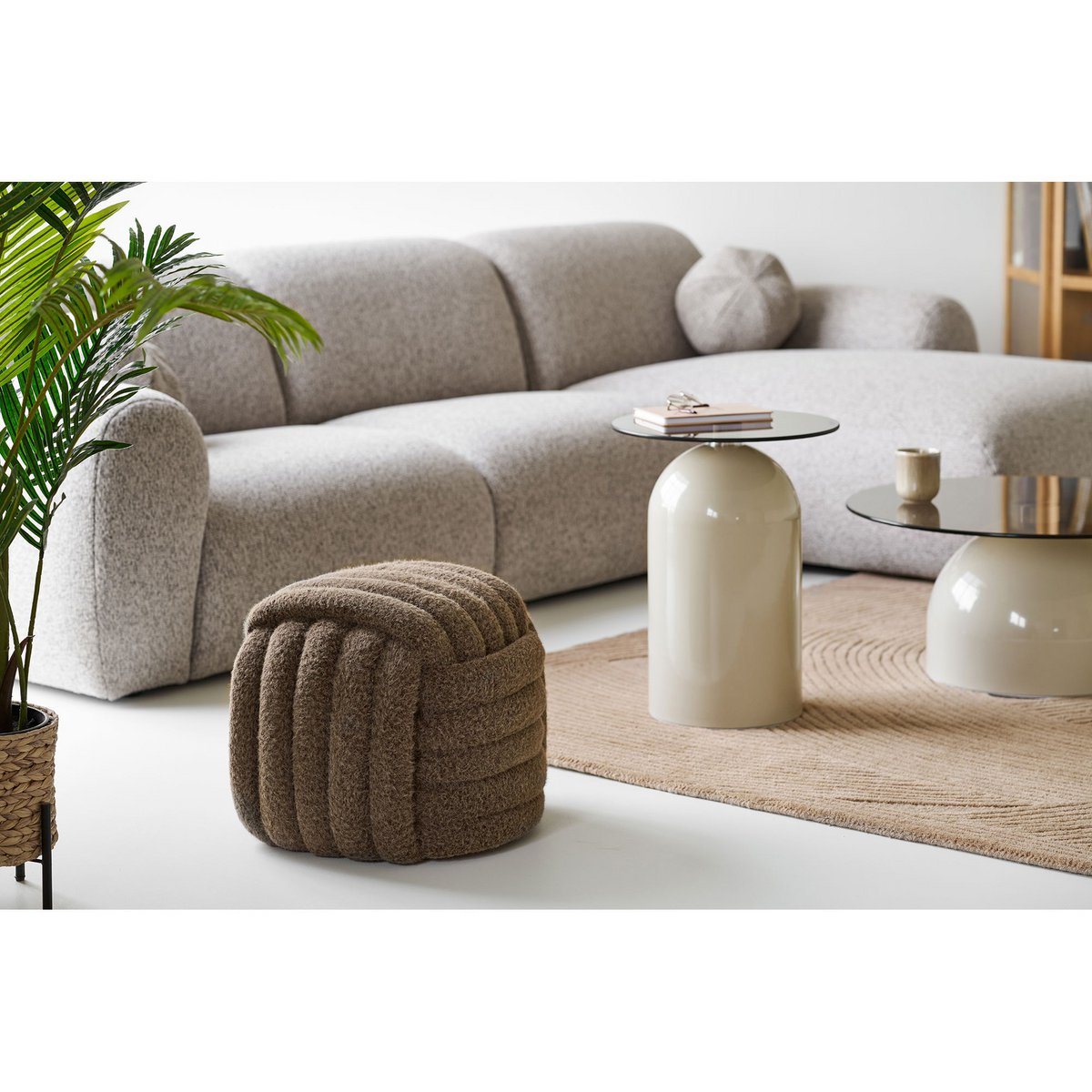 Napier Brown Pouf - Versatile Seating | House Nordic