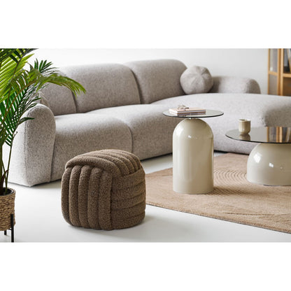Napier Brown Pouf - Versatile Seating | House Nordic