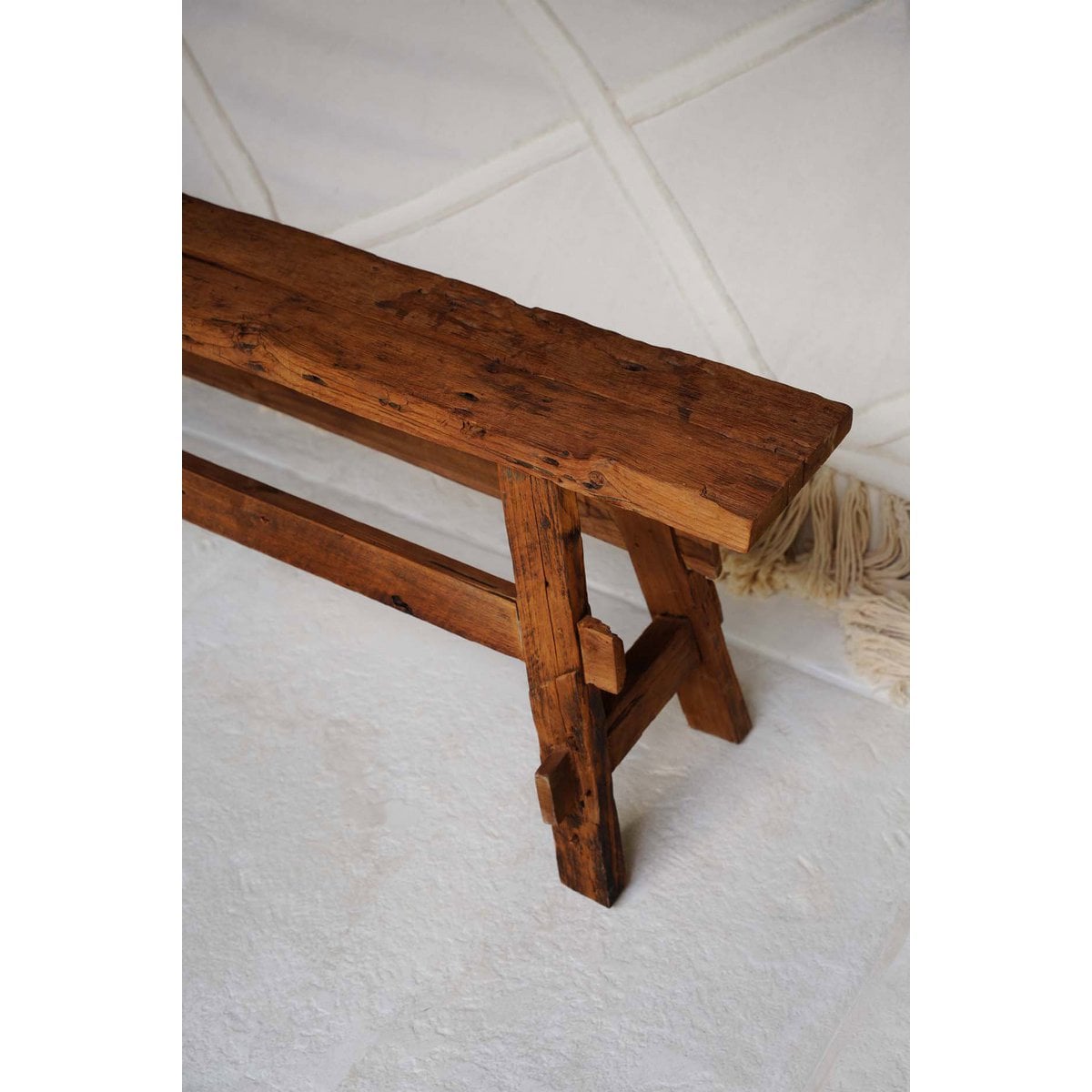 Natural Wood Rustic Bench - Organic Entryway Seating
