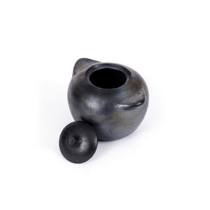 Terracotta Storage Jar - Large Burned Kitchen Container with Lid