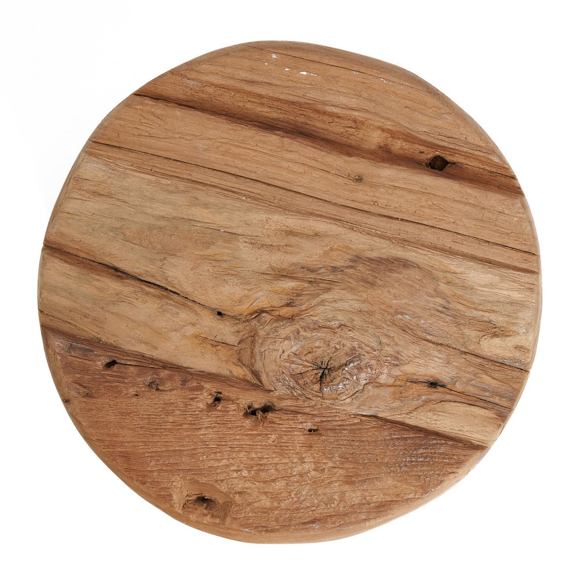 Teak Wood Stool - Natural Yatai Design, Small Size