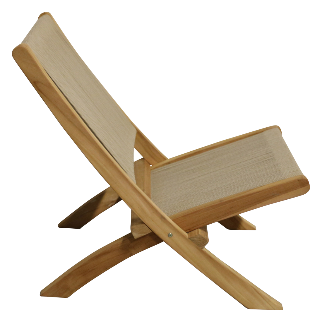 Rope folding lounge chair natural