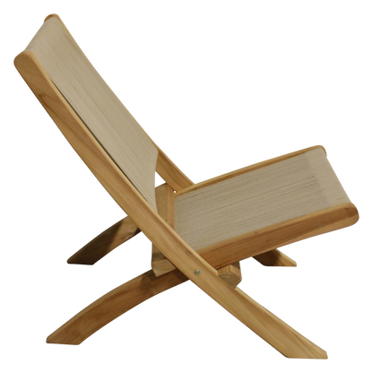 Rope folding lounge chair natural
