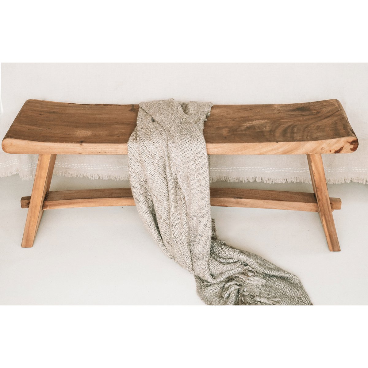 Suar Wood Bench - Natural Sustainable Bench - 120cm