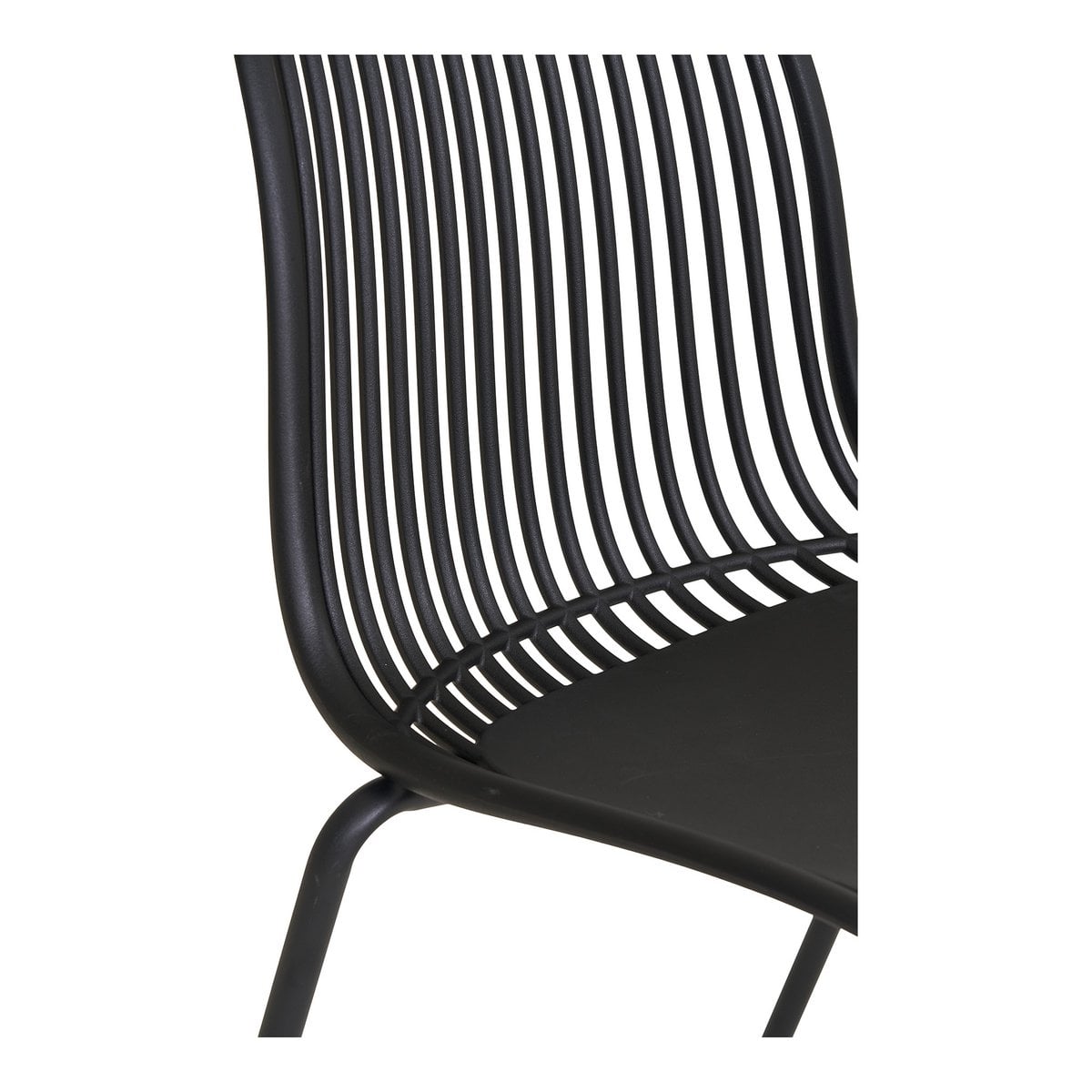 Branson Garden Chair - Black, Stackable, 55x46.5x82 cm - Set of 4