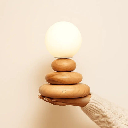 Isabella Light Brown Wooden Rechargeable Lamp | Dimmable, Cordless & Warm Light