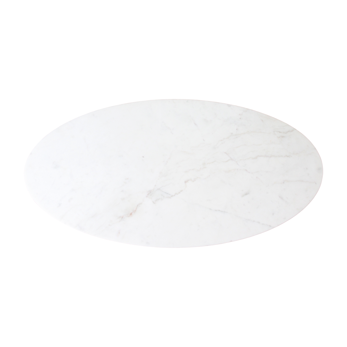 Oval marble coffee table - White - 120x60x38 cm