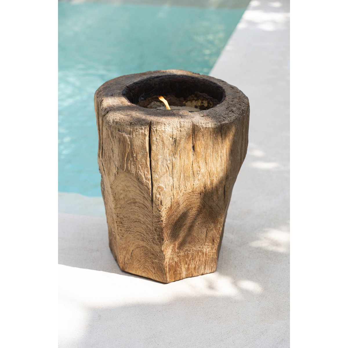 Natural Wood Candle Trunk - Handcrafted Tea Light Holder
