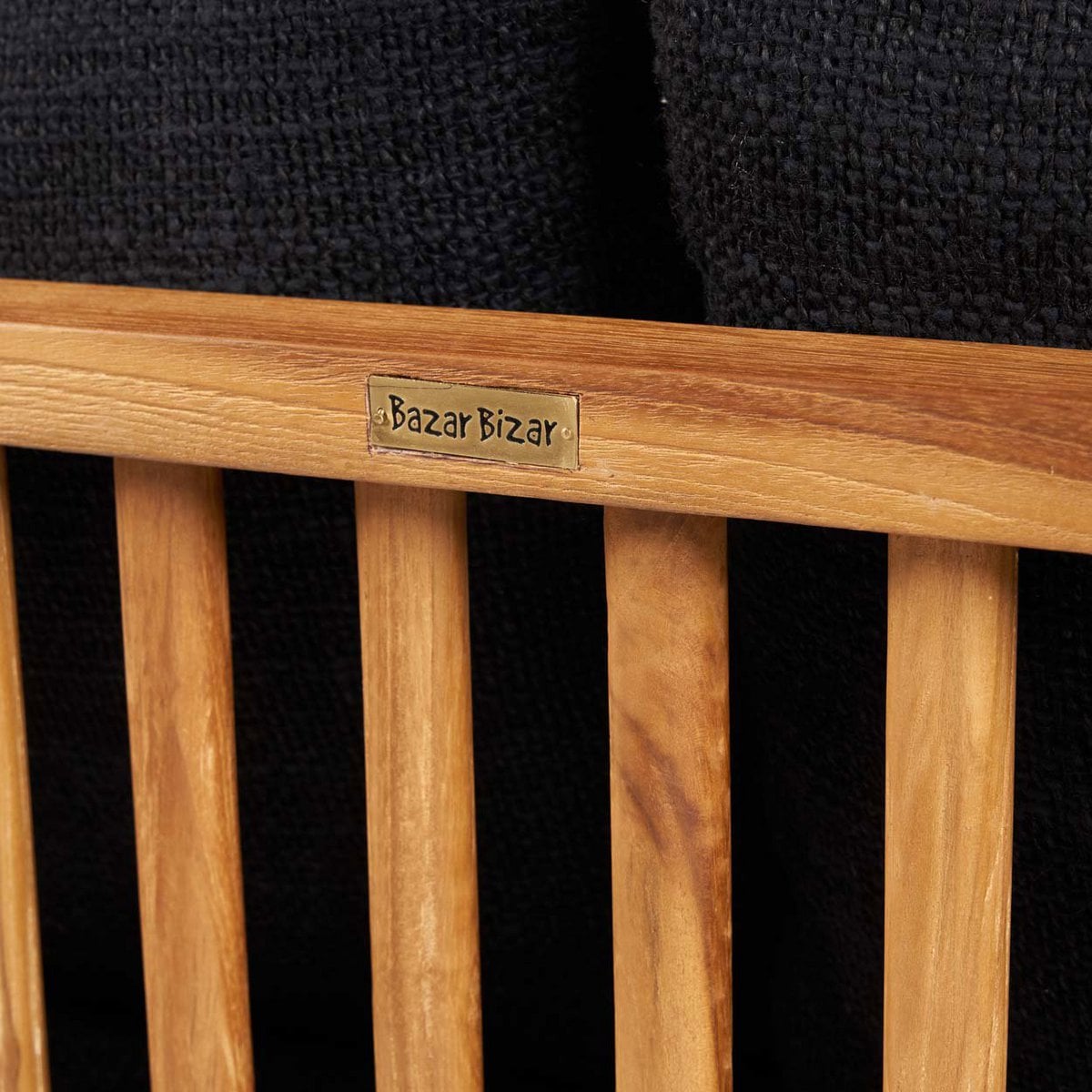 Recycled Teak Two Seater Sofa - Natural Black Finish