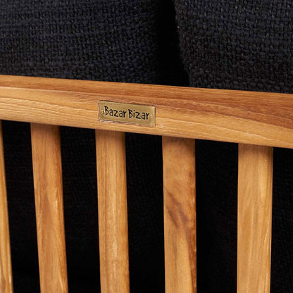 Recycled Teak Two Seater Sofa - Natural Black Finish