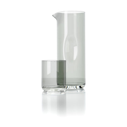 Glass Pitcher - Smoky Grey Grip Design, Elegant Serveware