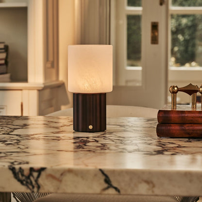 Cordless Table Lamp - Dark Brown Rechargeable Dimmable Lamp