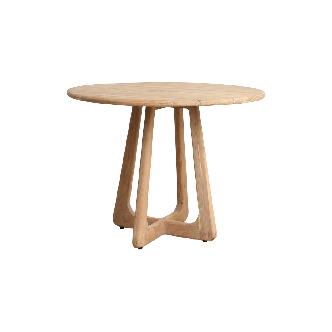 Teak Garden Table - Round Outdoor Dining Table, 100cm