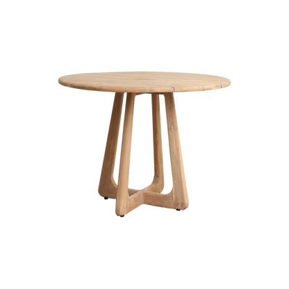 Teak Garden Table - Round Outdoor Dining Table, 100cm