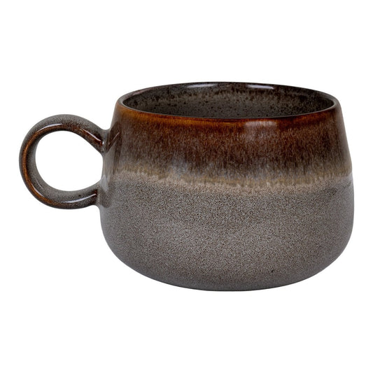 Ceramic Mugs Set - Grey Brown Nordic Style Coffee Mugs, Set of 4