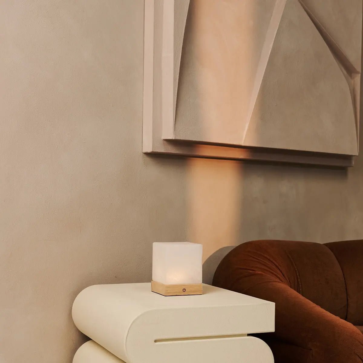 Yce Light Brown Cordless Wooden Lamp | Rechargeable, Dimmable & 100-Hour Battery Life