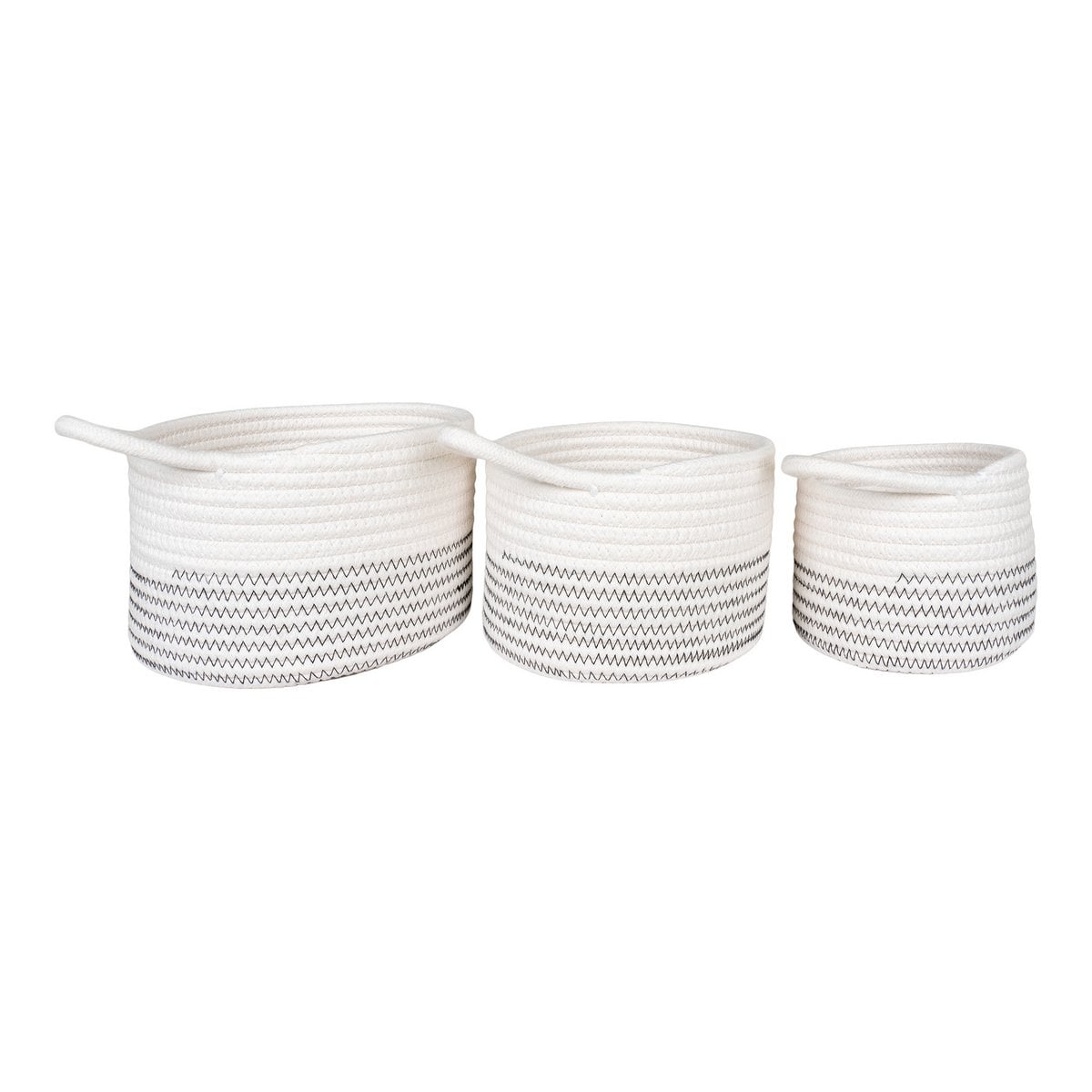 Algar Baskets - Cotton, White/Grey - Set of 3