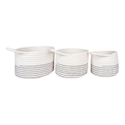 Algar Baskets - Cotton, White/Grey - Set of 3