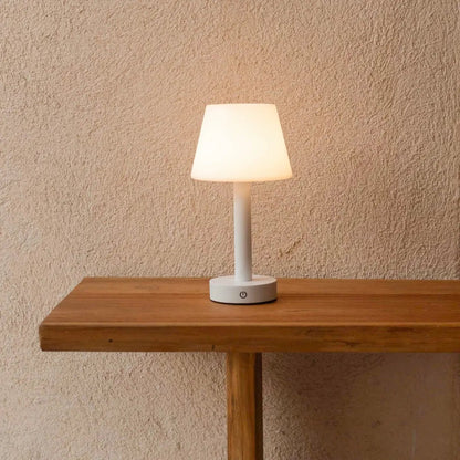 Zoë White Wooden Rechargeable Table Lamp | Dimmable, USB-C & Up to 80 Hours of Battery Life