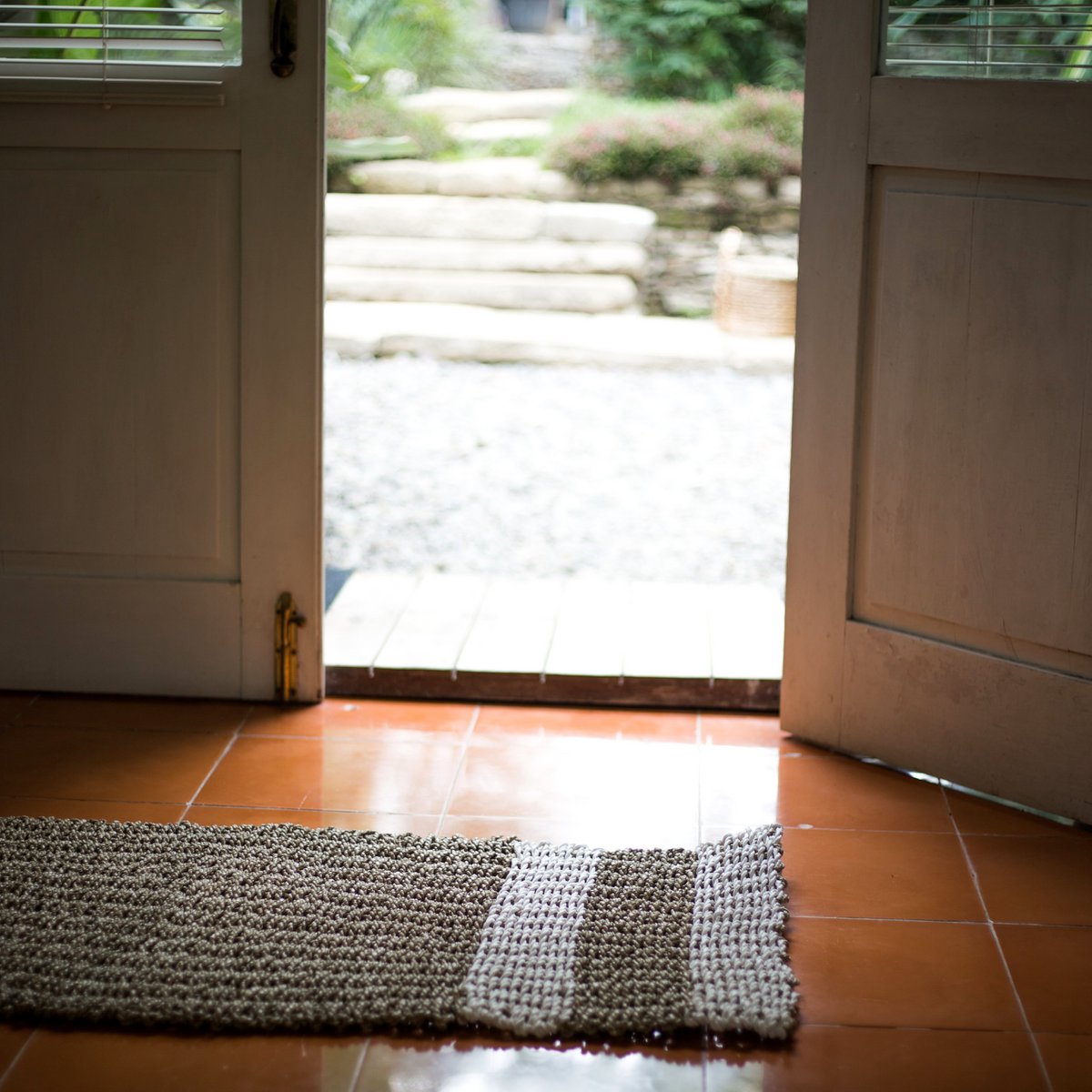 Seagrass Area Rug – Striped Accent Rug, Handwoven 120x60 cm
