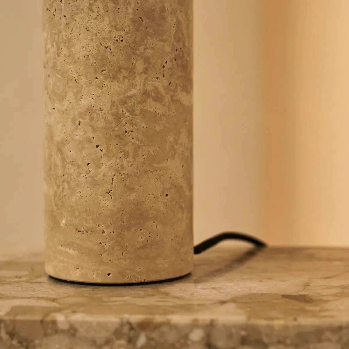 Travertine Table Lamp - Modern Accent Lamp with GU10 Light