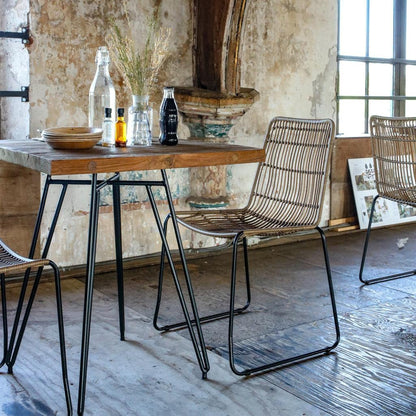 Rattan Garden Chair - Naturel Slim Stackable Outdoor Seating