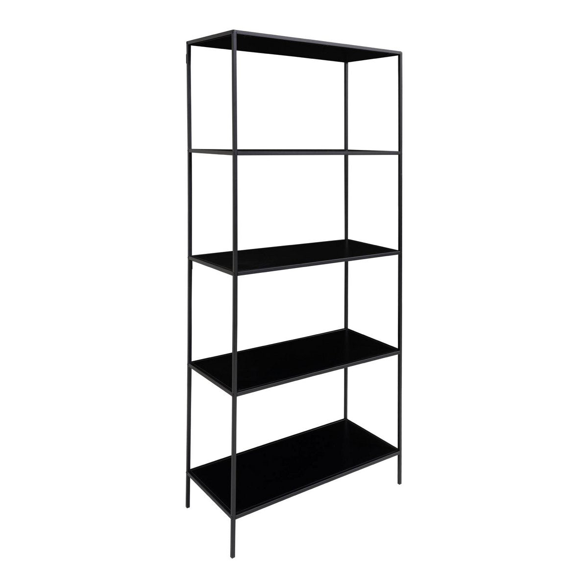 Vita Shelf, 5 shelves, metal, black, 80x36x170 cm
