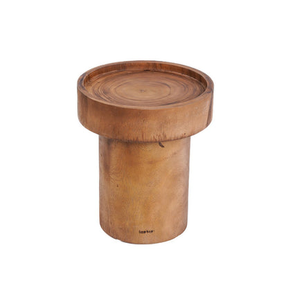 Suar Wood Side Table - Natural, Elegant Accent Table