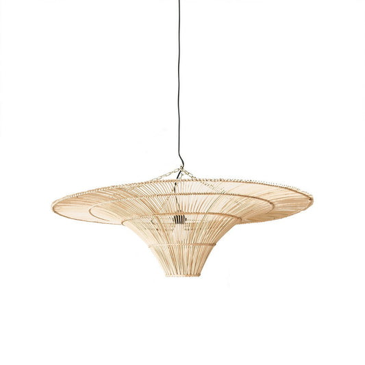 Rattan Pendant Light - Natural Coastal Style, Large Size