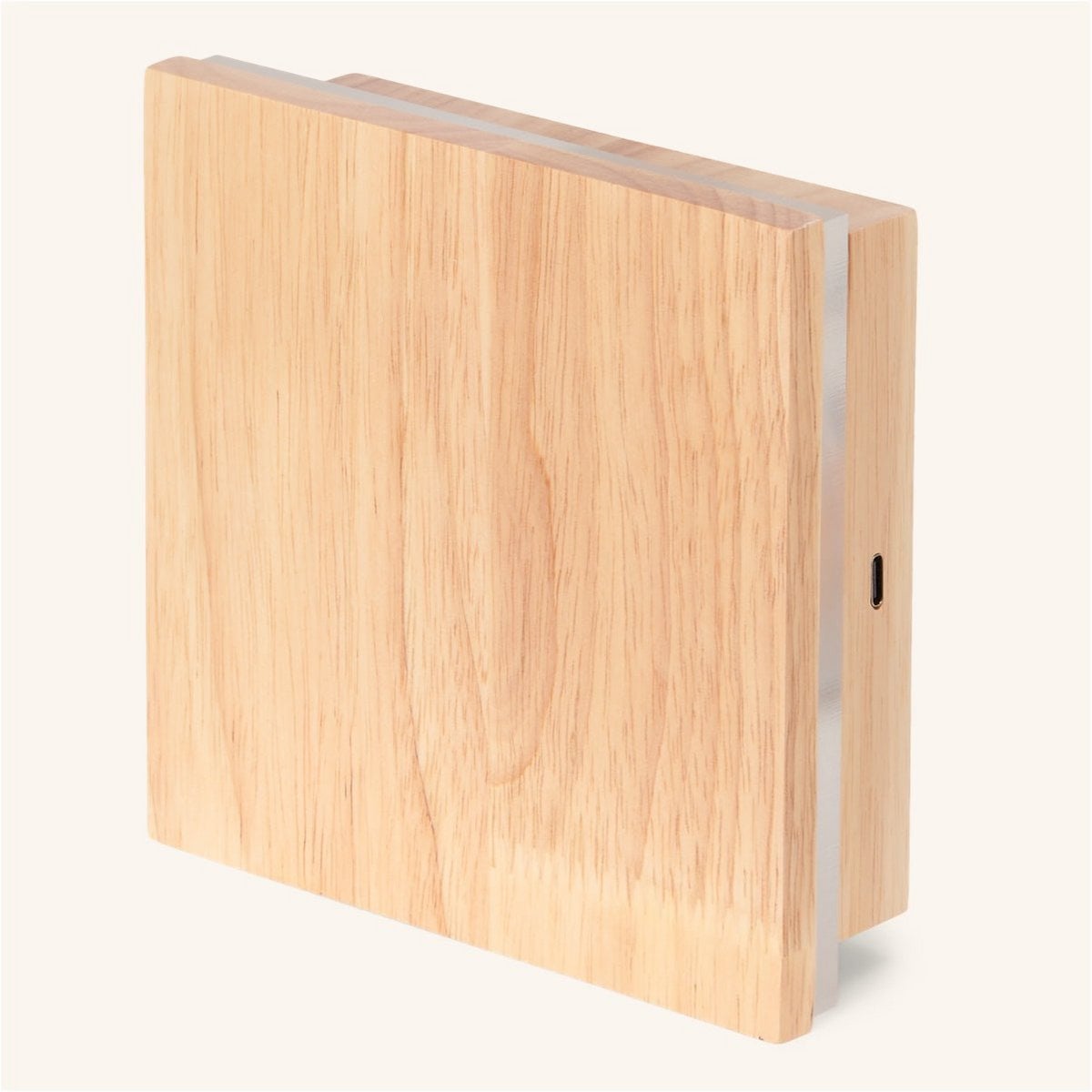 Cordless Wall Light - Light Brown Rubberwood, Rechargeable Dimmable