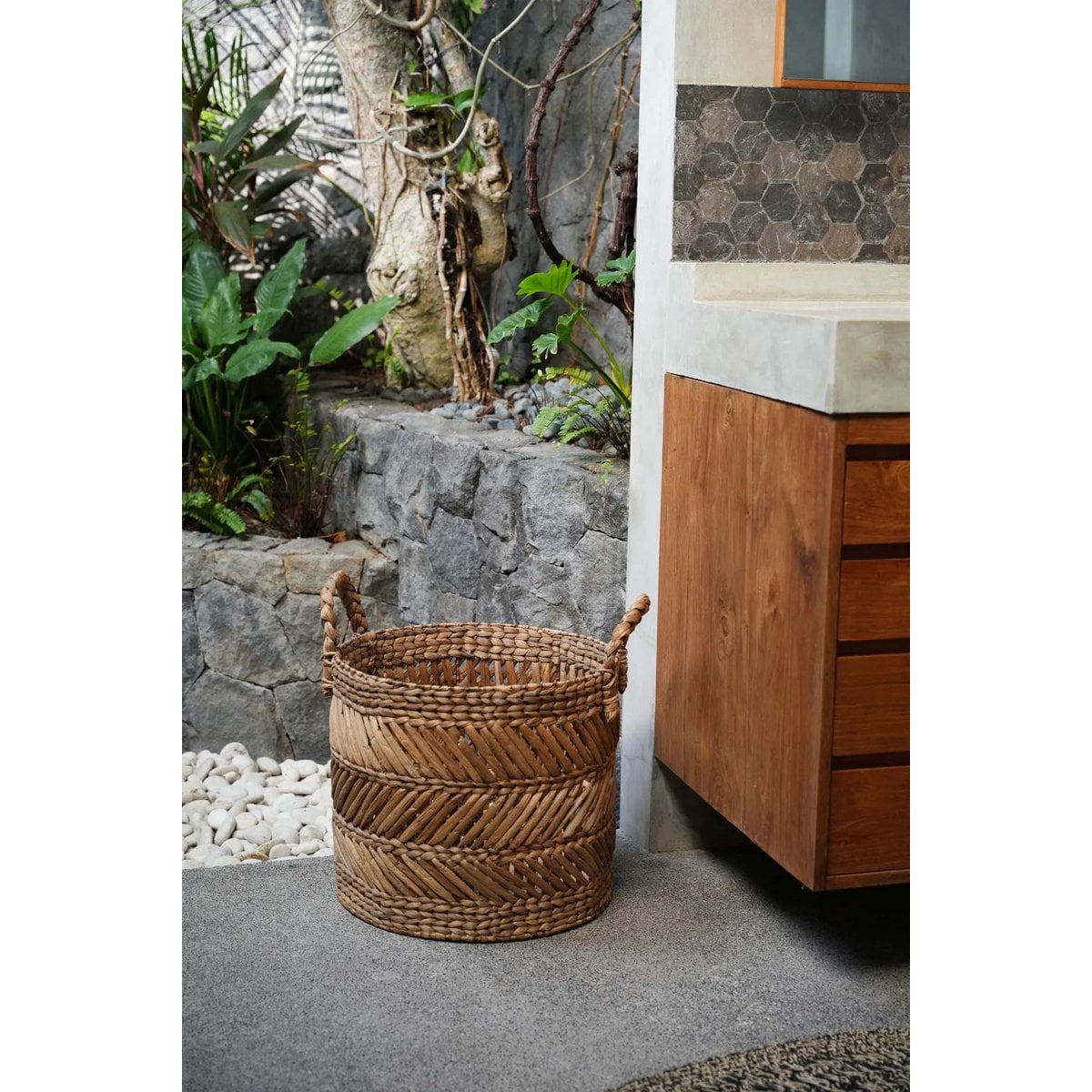 Banana Leaf Basket - Large Zigzag Storage Basket