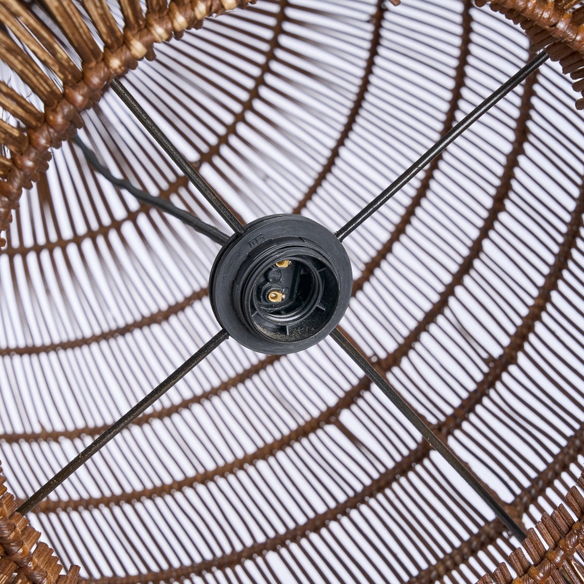Bamboo Pendant Light - Dark Walnut Woven Bell, Extra Large