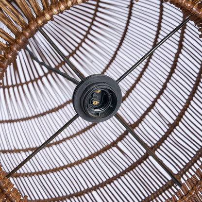 Bamboo Pendant Light - Dark Walnut Woven Bell, Extra Large