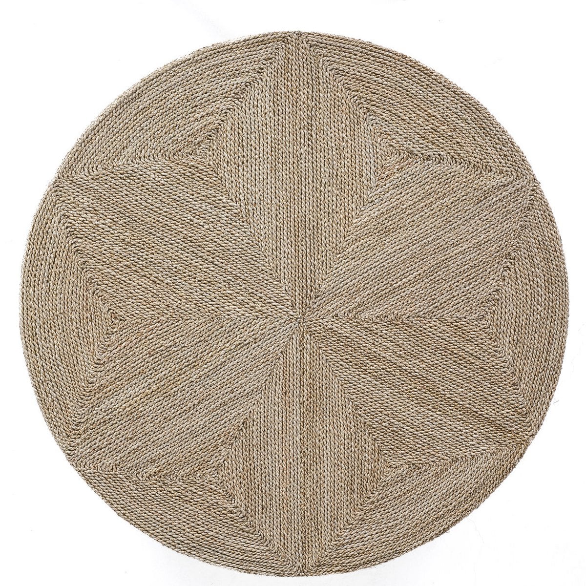 Seagrass Pouffe Ottoman - Natural Woven Footstool - 100cm