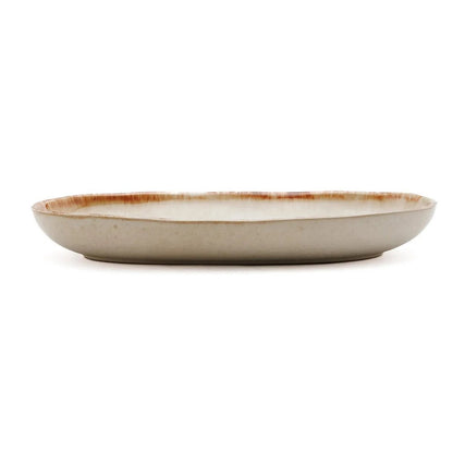White Ceramic Oval Plate - Handmade Portuguese Dinnerware, Medium