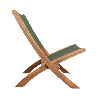 Rope folding lounge chair green