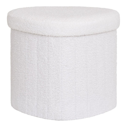 Teddy White Pouf - Μοντέρνο Υποπόδιο & Κάθισμα, 36.5 cm