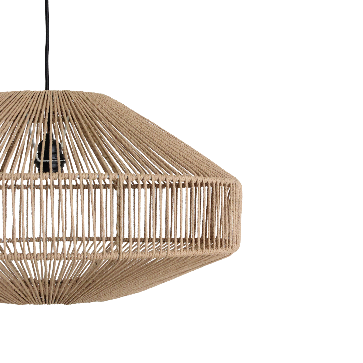 Natural Rope Pendant Light - Linea Gem Hanging Lamp