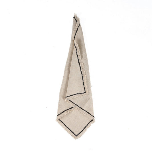 Linen Napkin - Natural Black Edge - 45x45