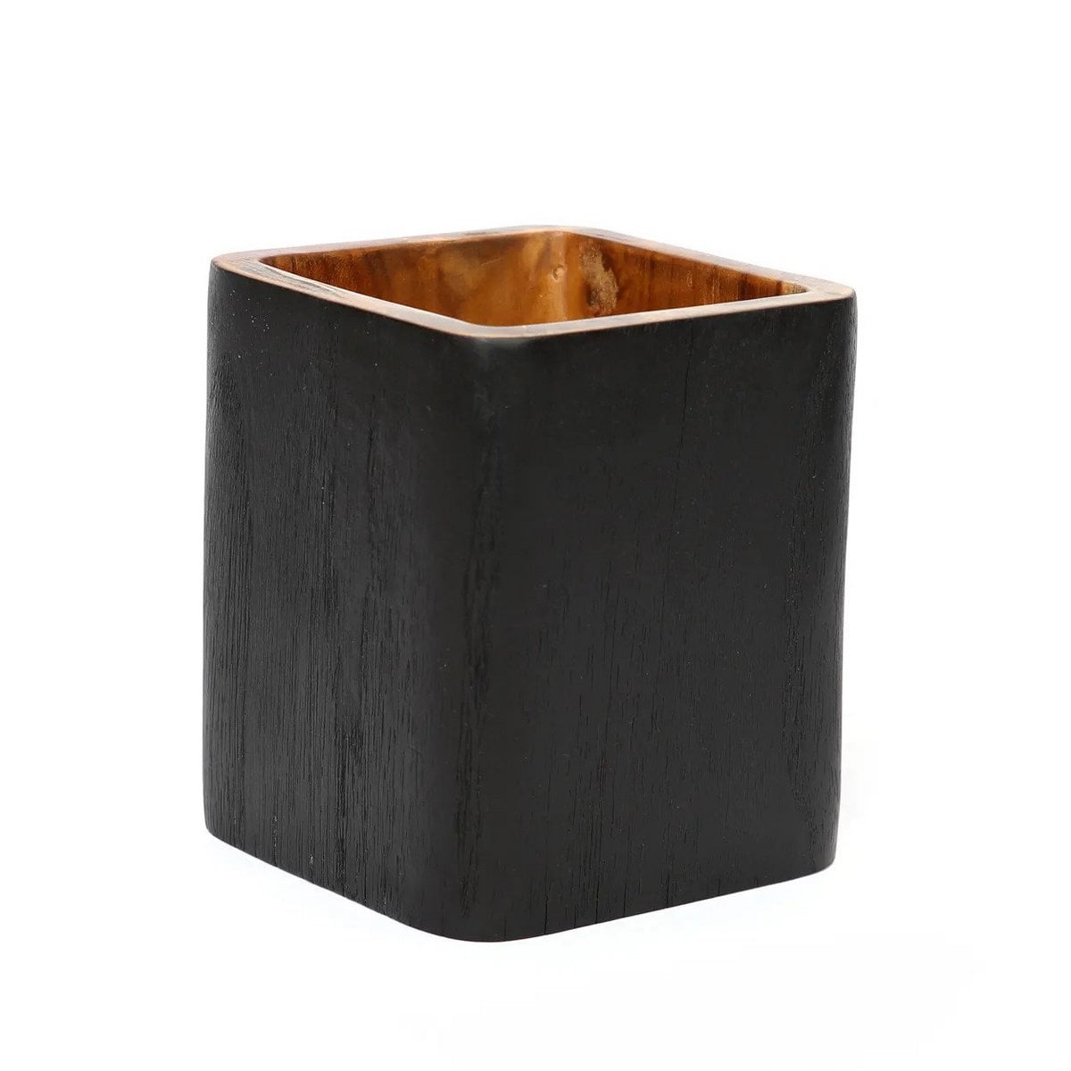 Teak Vase Holder Square - The Bondi Holder #2 - Black