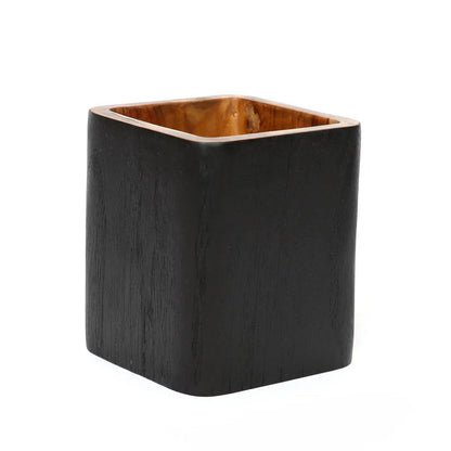 Teak Vase Holder Square - The Bondi Holder #2 - Black