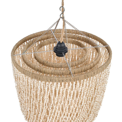 Shell Chandelier - Natural Lagoon Style Lighting - Medium