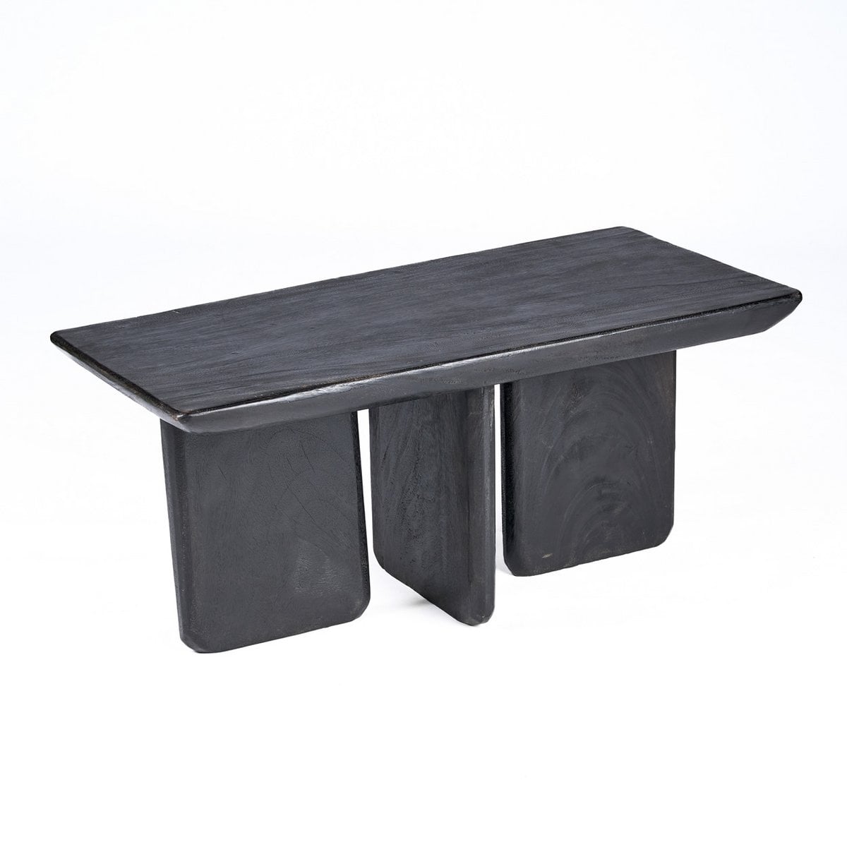 Mango Wood Coffee Table - Modern Black Obsidian Style