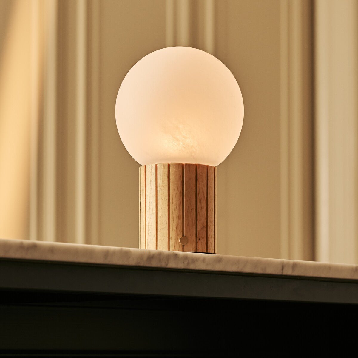 Light Brown Rechargeable Table Lamp - 3 Light Colors Cordless