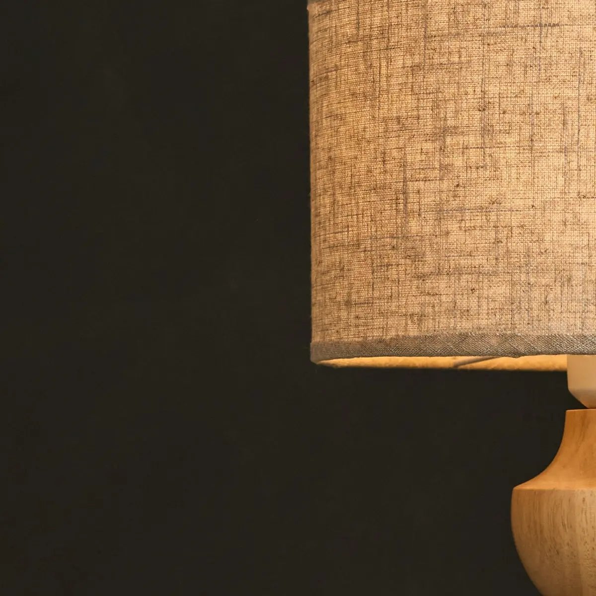 Oliver Light Brown Wooden Lamp | Linenmix Shade & Elegant Design